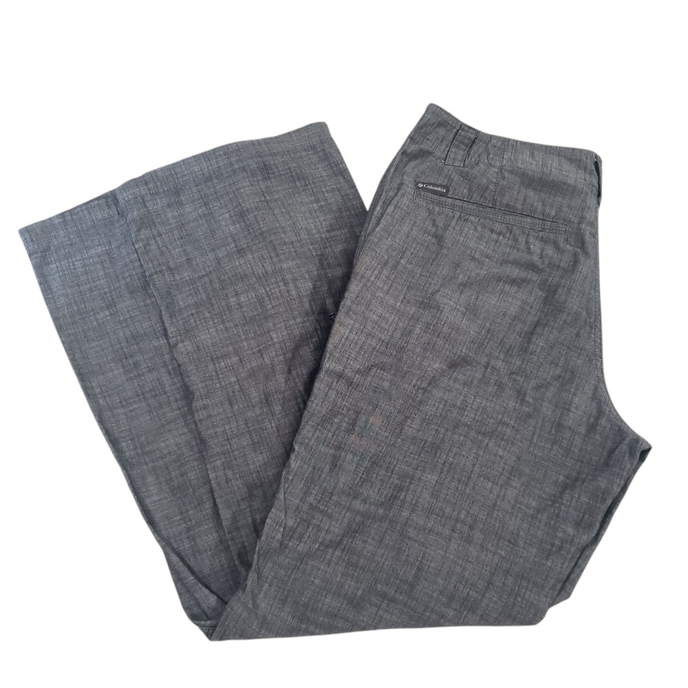 Columbia Dress Style Pants Men Gray 34X32 Plaid Omni Shade Sun Protection Hiking